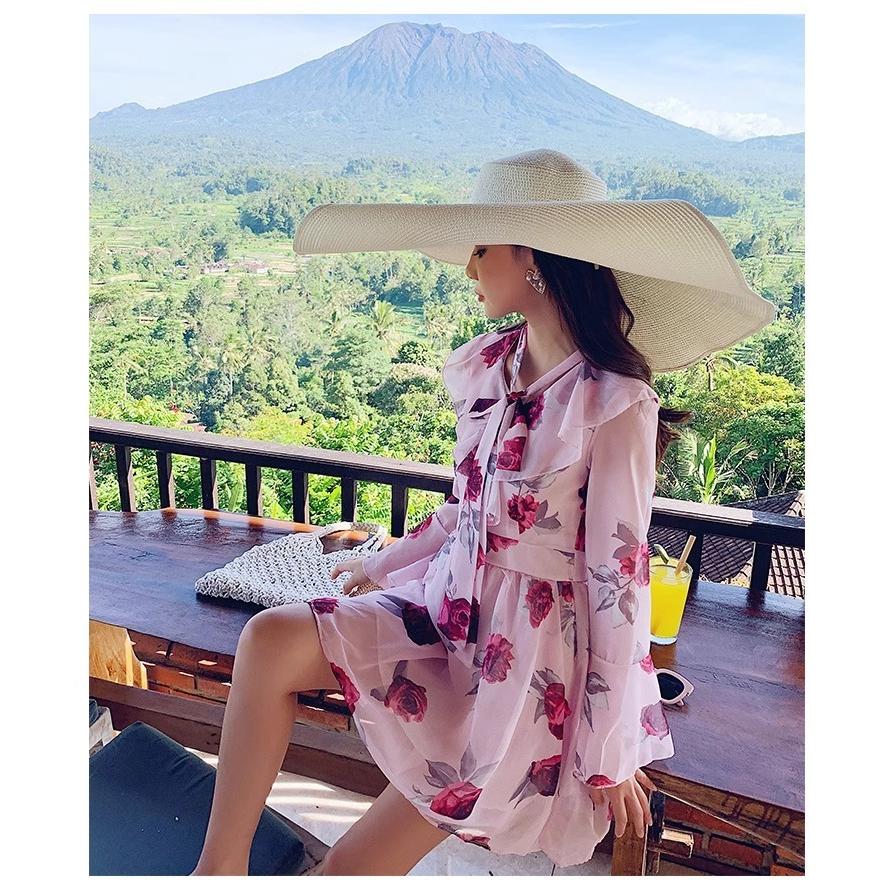 女優帽 麦わら帽子 レディース 女性 帽子 ぼうし ストローハット つば広 大きめ 折りたたみ シンプル 日除け 日よけ 日差し UV対策 紫外線対策 | plusnao | 08