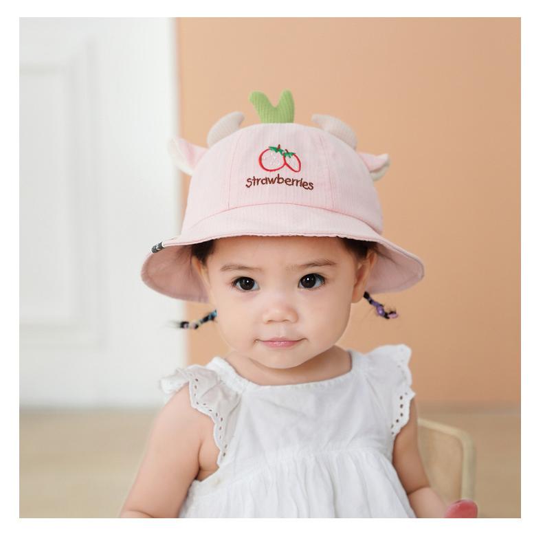 ハット 帽子 ベビー キッズ 子供用 赤ちゃん 女の子 男の子 ツバ付き あご紐 日よけ かわいい たためる イチゴ フルーツ サボテン お出掛け お プラスナオ Paypayモール店 通販 Paypayモール