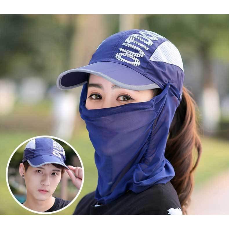 キャップ フェイスカバー付き 2way レディース メンズ 女性 帽子 