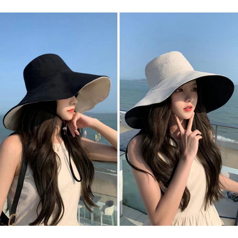 女優帽 リバーシブル レディース 女性 帽子 ハット つば広ハット 鍔広帽 ガーデンハット キャペリン ぼうし 紫外線対策 日差し おしゃれ シンプル | plusnao | 01
