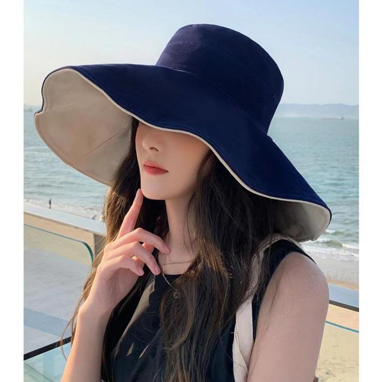 女優帽 リバーシブル レディース 女性 帽子 ハット つば広ハット 鍔広帽 ガーデンハット キャペリン ぼうし 紫外線対策 日差し おしゃれ シンプル | plusnao | 02