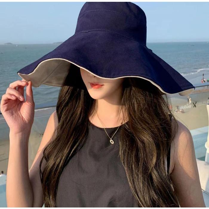 女優帽 リバーシブル レディース 女性 帽子 ハット つば広ハット 鍔広帽 ガーデンハット キャペリン ぼうし 紫外線対策 日差し おしゃれ シンプル | plusnao | 03
