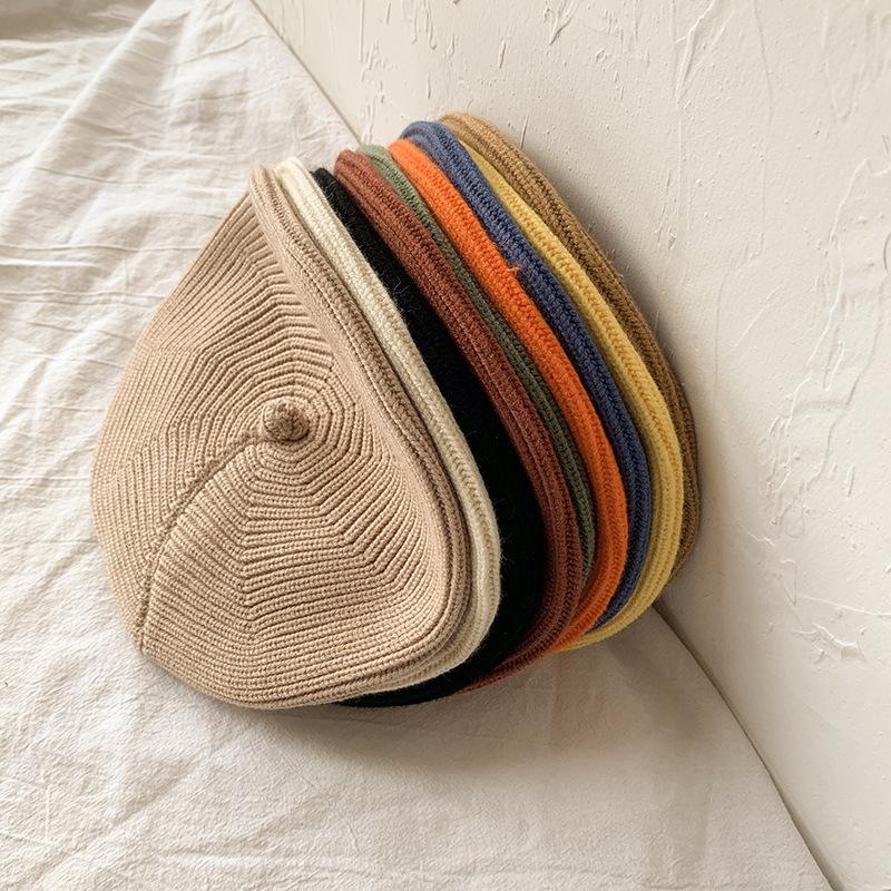 ニット帽 ベレー帽 ニットベレー帽 ベレーキャップ 帽子 子供用 キッズ ベビー 女の子 男の子 無地 単色 シンプル 秋 冬 カジュアル 合わせやす | plusnao | 15