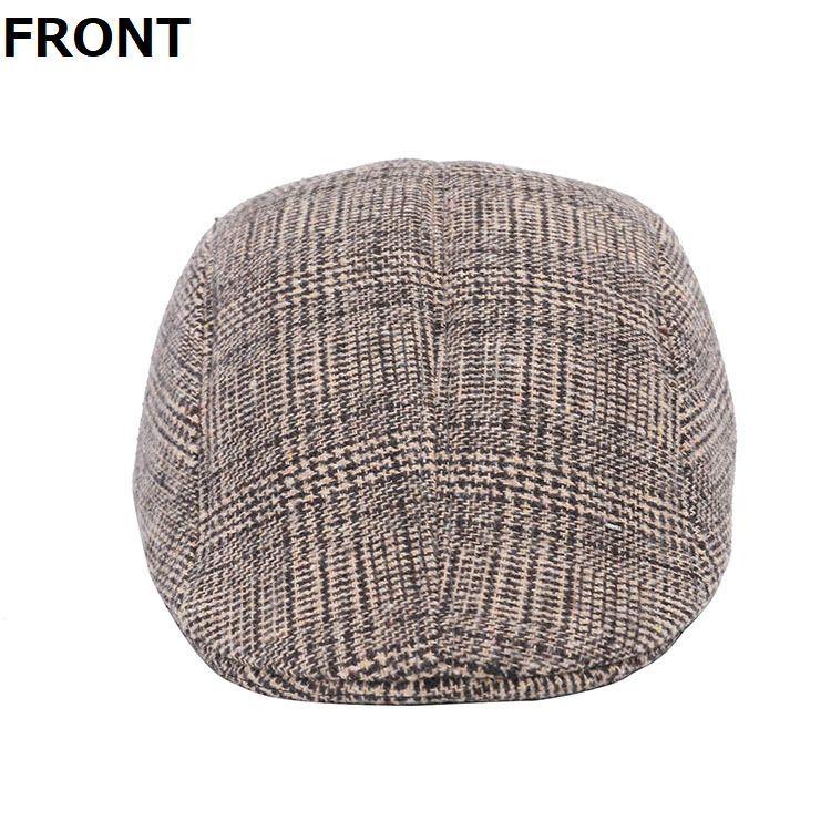 ハンチング帽 鳥打帽 メンズ レディース 男女兼用 帽子 キャップ ツイード風 防寒 暖かい 保温 秋冬 千鳥格子柄 チェック柄 | plusnao | 15