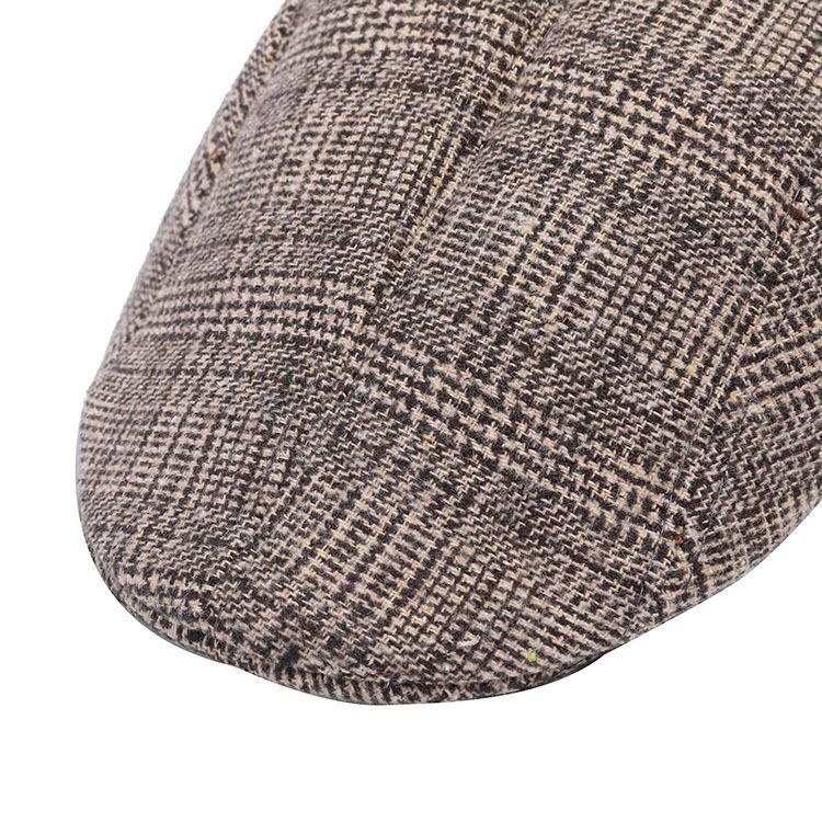 ハンチング帽 鳥打帽 メンズ レディース 男女兼用 帽子 キャップ ツイード風 防寒 暖かい 保温 秋冬 千鳥格子柄 チェック柄 | plusnao | 17
