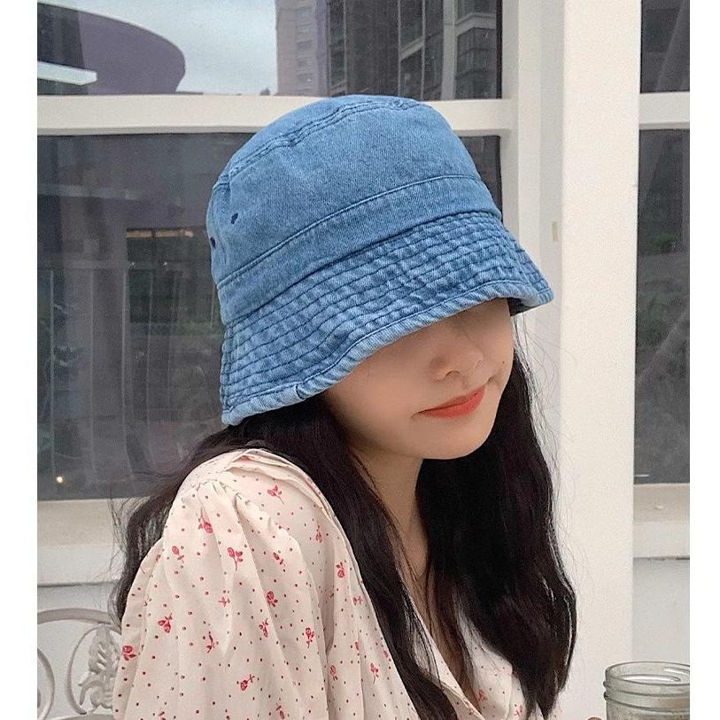 バケットハット 帽子 デニム レディース 女性 ぼうし シンプル 日除け 紫外線対策 UV対策 カジュアル おしゃれ お出掛け アウトドア | plusnao | 02