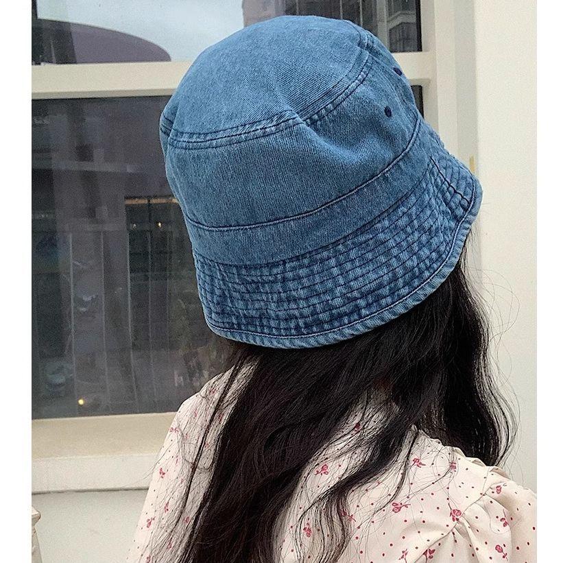 バケットハット 帽子 デニム レディース 女性 ぼうし シンプル 日除け 紫外線対策 UV対策 カジュアル おしゃれ お出掛け アウトドア | plusnao | 03
