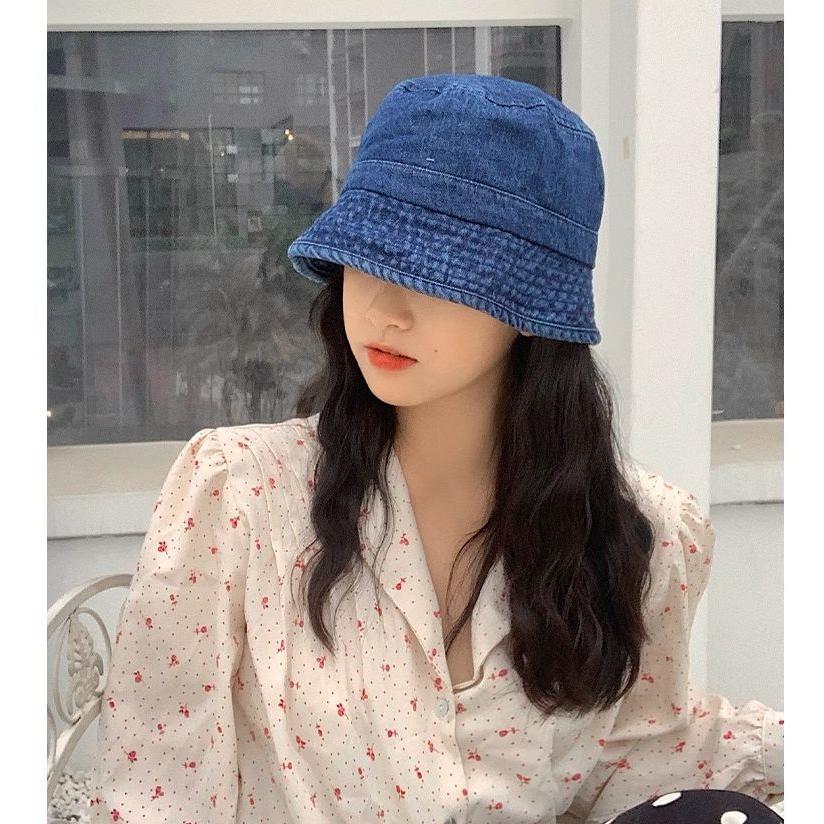バケットハット 帽子 デニム レディース 女性 ぼうし シンプル 日除け 紫外線対策 UV対策 カジュアル おしゃれ お出掛け アウトドア | plusnao | 06