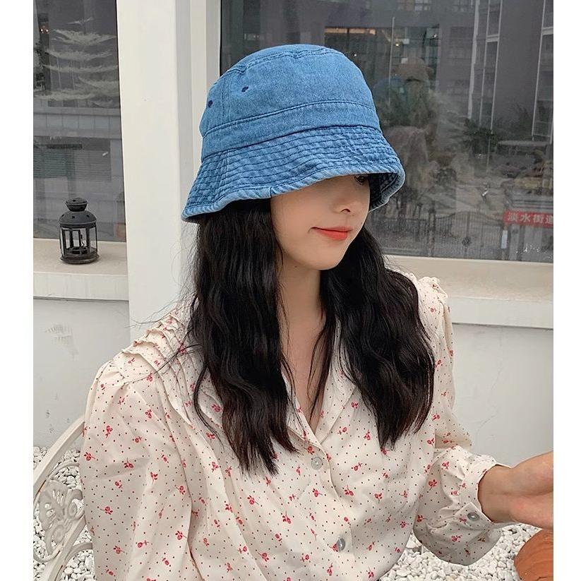 バケットハット 帽子 デニム レディース 女性 ぼうし シンプル 日除け 紫外線対策 UV対策 カジュアル おしゃれ お出掛け アウトドア | plusnao | 09
