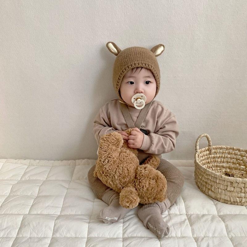 ニット帽 ニットキャップ ベビー 赤ちゃん 幼児 耳付き 子供 こども 女の子 男の子 新生児 3か月 1歳 2歳 耳付き帽子 耳当て かわいい おし | plusnao | 05