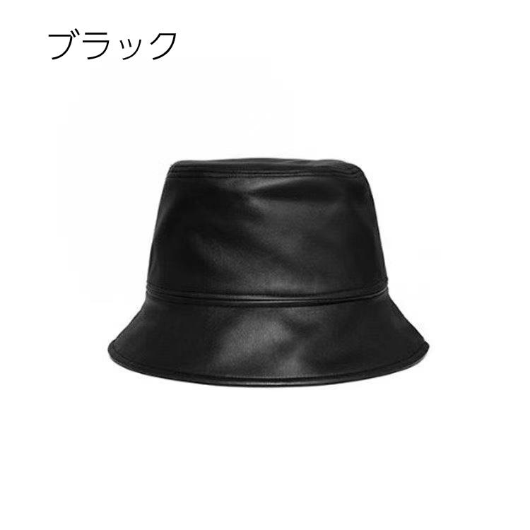 バケットハット 帽子 レディース 女性用 レザー調 無地 秋 冬 春 単色 シンプル シック ぼうし 日よけ 紫外線対策 UV対策 おしゃれ かわいい | ブランド登録なし | 07