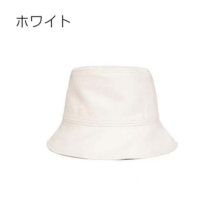 バケットハット 帽子 レディース 女性用 レザー調 無地 秋 冬 春 単色 シンプル シック ぼうし 日よけ 紫外線対策 UV対策 おしゃれ かわいい | ブランド登録なし | 08