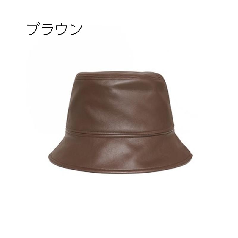 バケットハット 帽子 レディース 女性用 レザー調 無地 秋 冬 春 単色 シンプル シック ぼうし 日よけ 紫外線対策 UV対策 おしゃれ かわいい | ブランド登録なし | 09