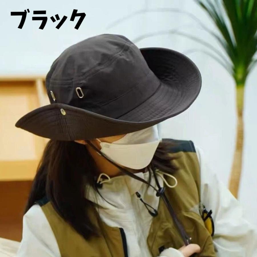 サファリハット バケットハット ツバ広帽 帽子 レディース 無地 単色 つば広め 日よけ 紫外線対策 熱中症対策 カジュアル シンプル アウトドア ハ | plusnao | 05