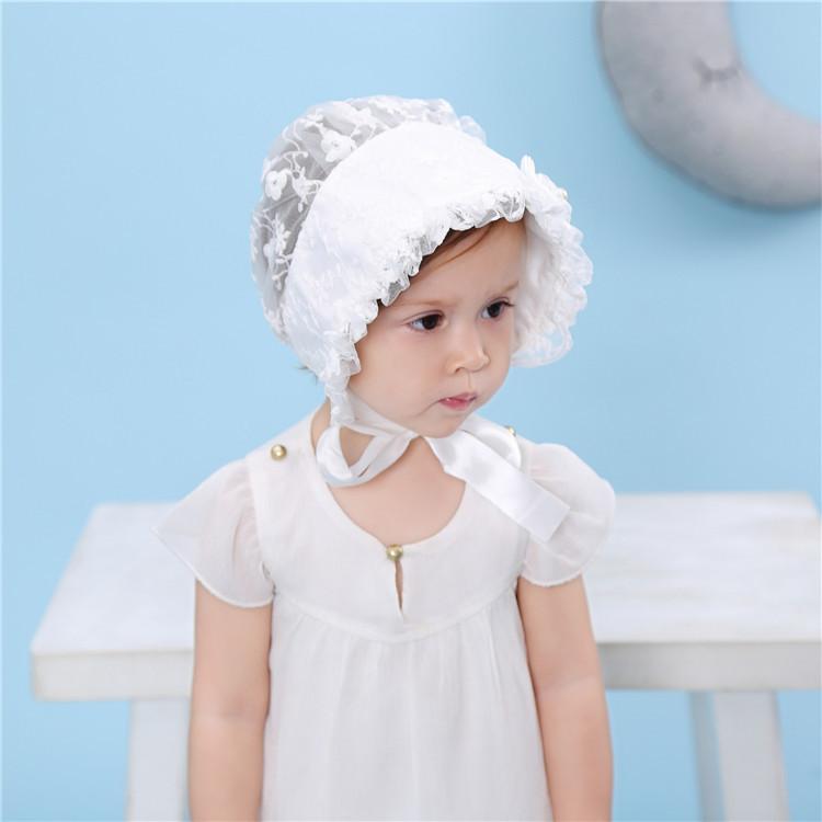 plusnao ボンネット帽 ベビー 帽子 ハット レース フリル 花柄