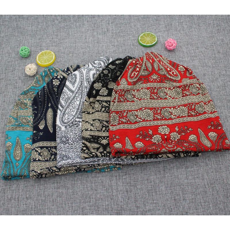 ターバンキャップ 帽子 ビーニー レディース メンズ 男女兼用 ワッチキャップ ぼうし スヌード 2WAY ペイズリー柄 ボーダー柄 おしゃれ 可愛い | plusnao | 03