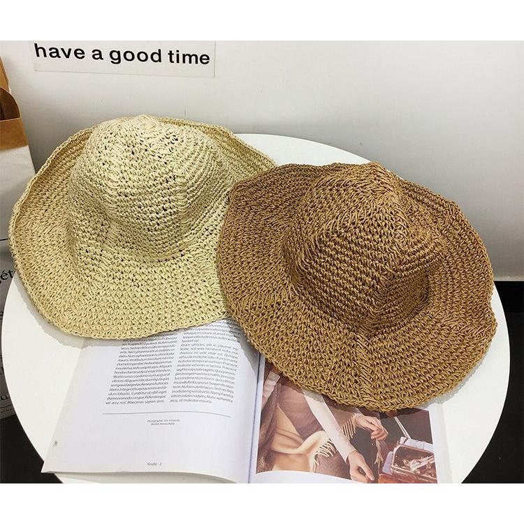 麦わら帽子 ストローハット つば広 レディース 女性用 ぼうし 折りたたみ 日除け 紫外線対策 UV対策 婦人用 折り畳み シンプル 可愛い おしゃれ | plusnao | 11