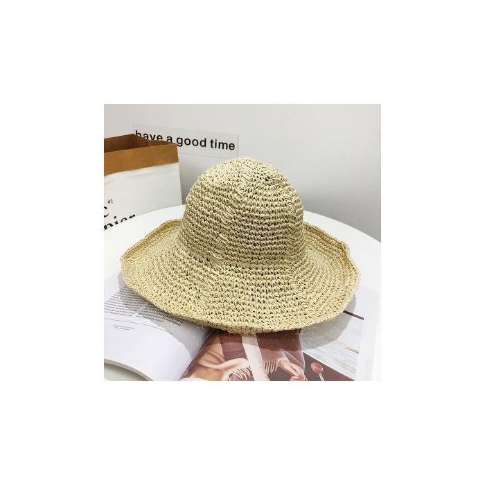 麦わら帽子 ストローハット つば広 レディース 女性用 ぼうし 折りたたみ 日除け 紫外線対策 UV対策 婦人用 折り畳み シンプル 可愛い おしゃれ | plusnao | 09