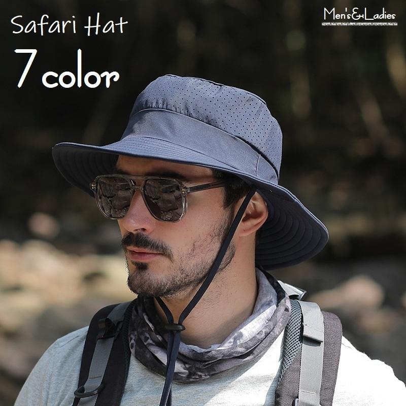 ハット サファリハット バケットハット つば広 メンズ レディース 男女兼用 あご紐 日焼け防止 紫外線対策 Uv対策 メッシュ 通気性 単色 無地 Hat プラスナオyahoo 店 通販 Yahoo ショッピング