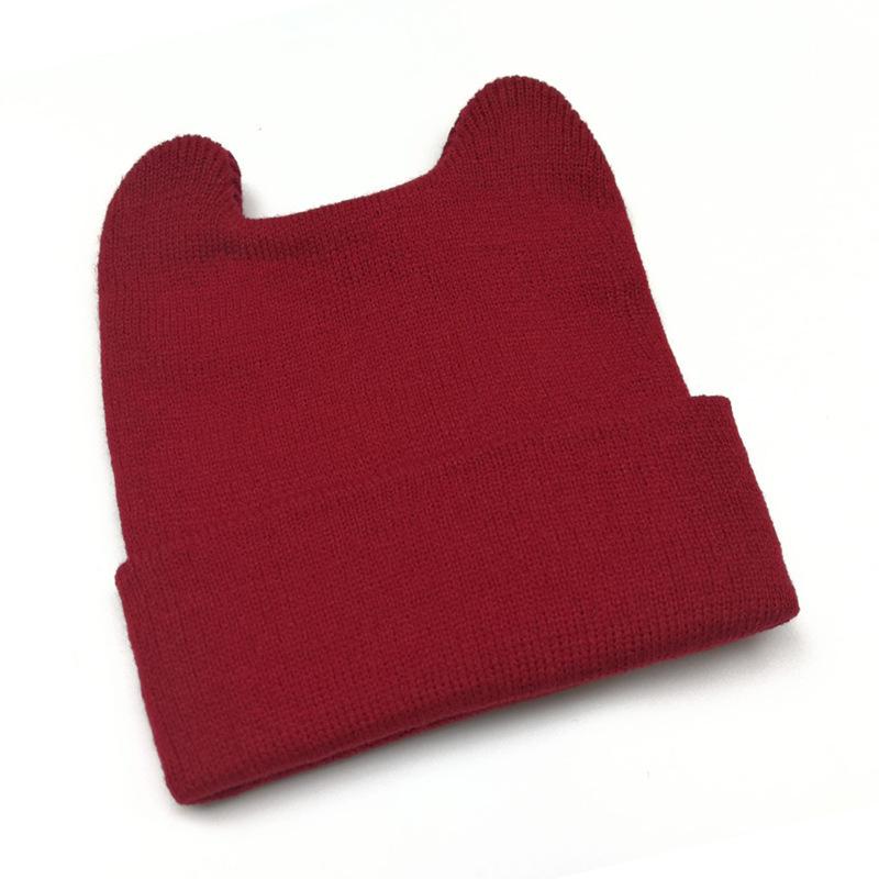 ニット帽 ニットキャップ 子供 ベビー 男の子 女の子 帽子 ボウシ ファッション小物 無地 単色 耳付き クマ シンプル かわいい おしゃれ カジュ | plusnao | 10