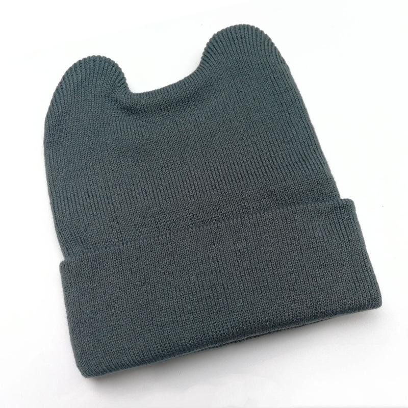 ニット帽 ニットキャップ 子供 ベビー 男の子 女の子 帽子 ボウシ ファッション小物 無地 単色 耳付き クマ シンプル かわいい おしゃれ カジュ | plusnao | 11
