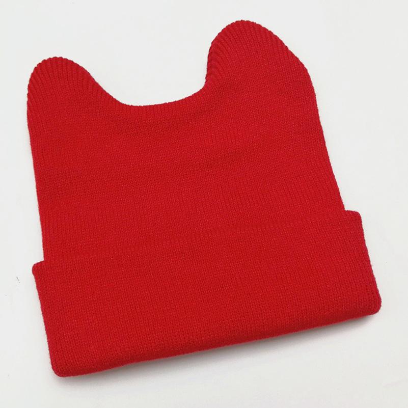 ニット帽 ニットキャップ 子供 ベビー 男の子 女の子 帽子 ボウシ ファッション小物 無地 単色 耳付き クマ シンプル かわいい おしゃれ カジュ | plusnao | 07
