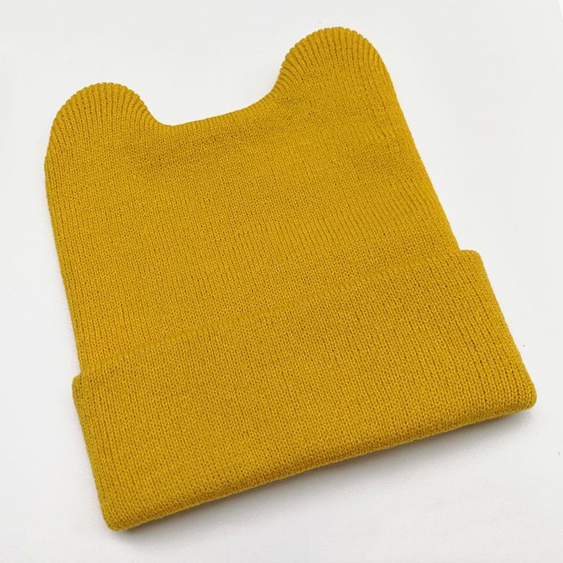 ニット帽 ニットキャップ 子供 ベビー 男の子 女の子 帽子 ボウシ ファッション小物 無地 単色 耳付き クマ シンプル かわいい おしゃれ カジュ | plusnao | 08