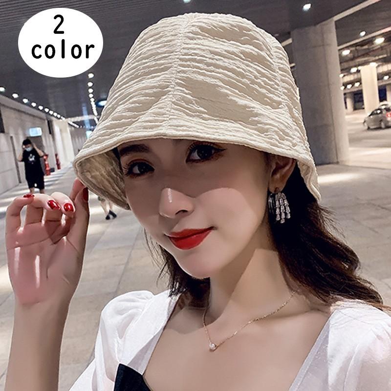 バケットハット バケハ 深め 帽子 レディース 女性用 シワ加工 折り畳み ぼうし 紫外線対策 日差し除け チューリップハット ナチュラル おしゃれ | plusnao