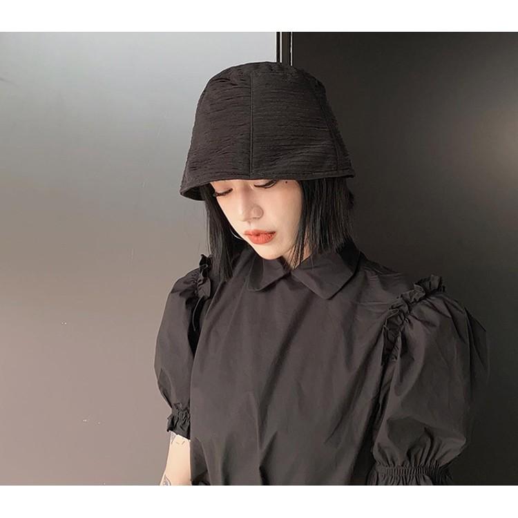 バケットハット バケハ 深め 帽子 レディース 女性用 シワ加工 折り畳み ぼうし 紫外線対策 日差し除け チューリップハット ナチュラル おしゃれ | plusnao | 04