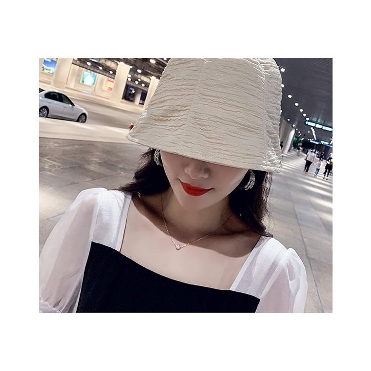 バケットハット バケハ 深め 帽子 レディース 女性用 シワ加工 折り畳み ぼうし 紫外線対策 日差し除け チューリップハット ナチュラル おしゃれ | plusnao | 05