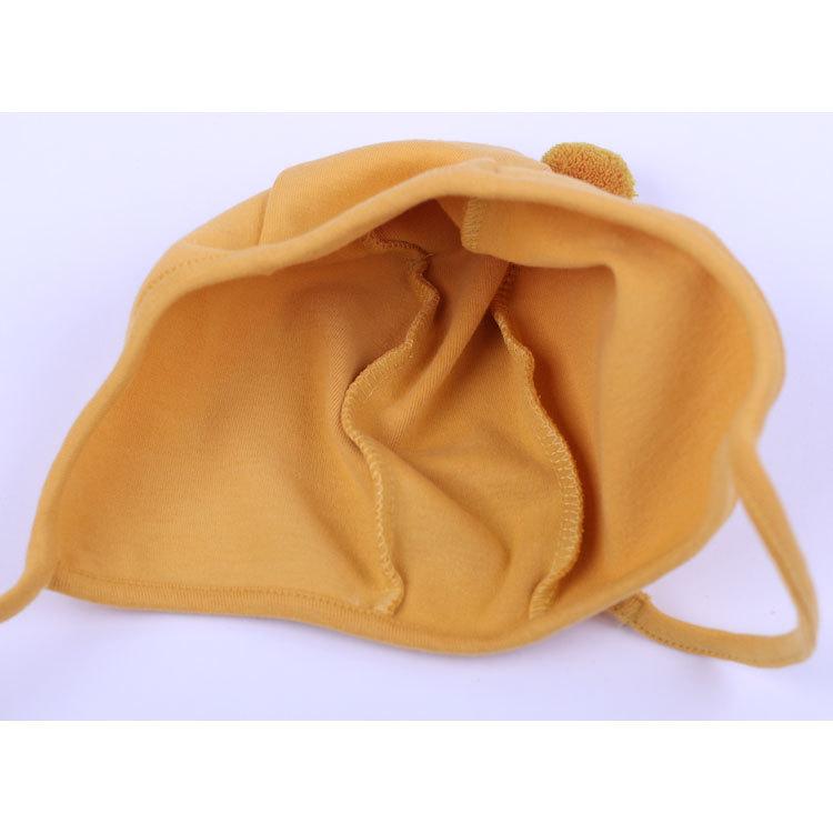 帽子 ベビー キッズ 赤ちゃん 子供用 女の子 男の子 ぼうし あご紐付き ポンポン ぽんぽん 裏起毛 無地 オフホワイト ピンク シンプル 防寒 暖 | plusnao | 10