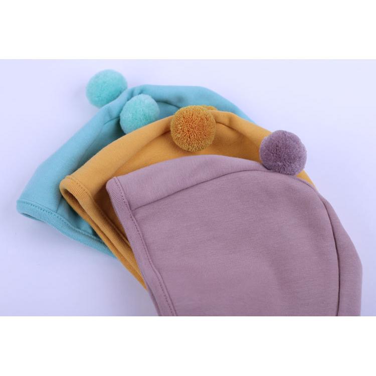 帽子 ベビー キッズ 赤ちゃん 子供用 女の子 男の子 ぼうし あご紐付き ポンポン ぽんぽん 裏起毛 無地 オフホワイト ピンク シンプル 防寒 暖 | plusnao | 08