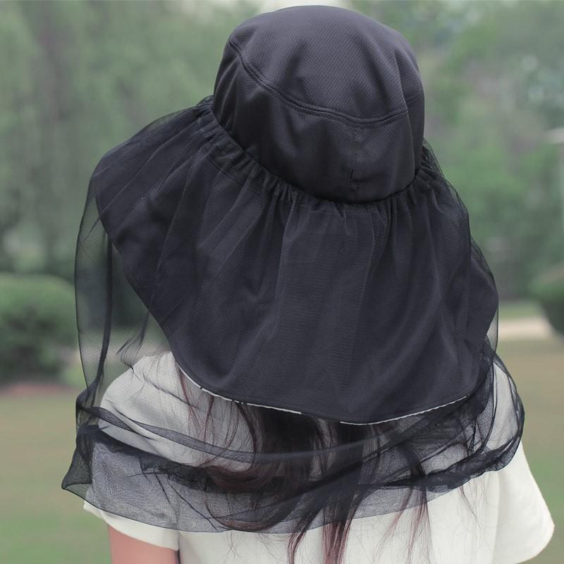 帽子 虫よけ ネット ハット ツバ広 女優帽 ハットストラップ付き 紐付き レディース 女性 蚊よけ 虫除け ストラップ ぼうし 日焼け防止 紫外線対 | ブランド登録なし | 03