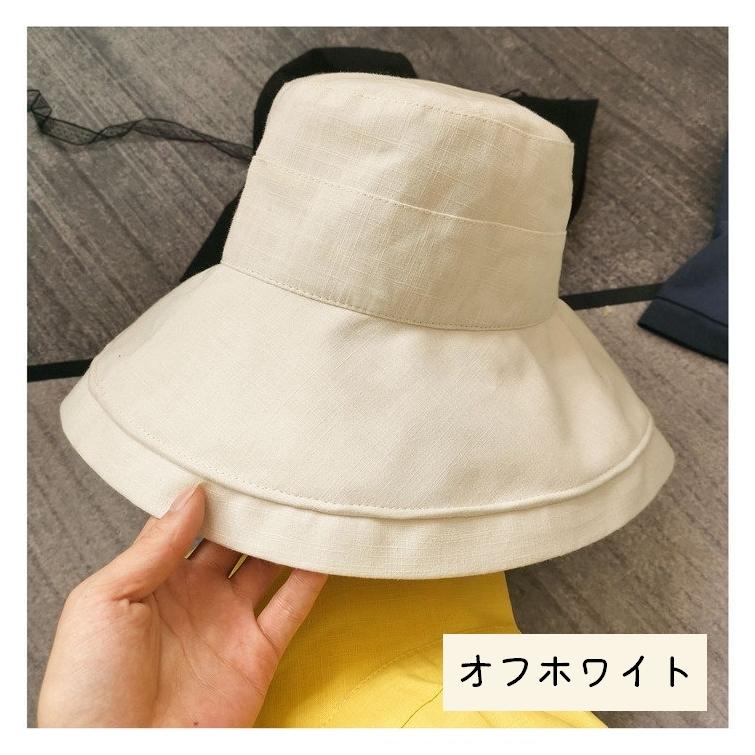 女優帽 つば広帽子 ハット UVカット レディース 女性 キャペリン 帽子 ぼうし つば広 黒 オフホワイト シンプル お出かけシーン 紫外線対策 | ブランド登録なし | 16
