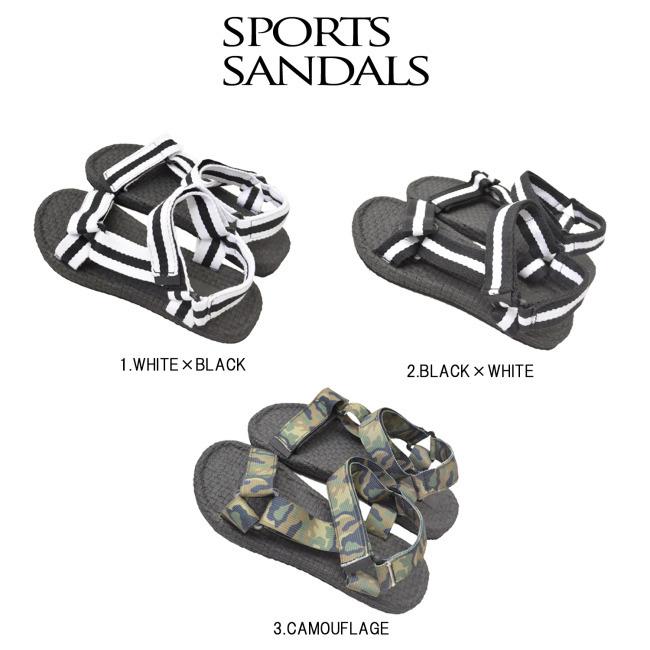 サンダル スポーツサンダル アンクルストラップ ぺたんこ レディース メンズ ユニセックス バイカラー 迷彩柄 カモフラ カジュアルサンダル リゾート | plusnao | 01