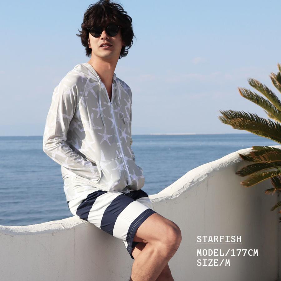 ラッシュガード ラッシュパーカー メンズ 水着 Upf50 柄 白 ホワイト 黒 バーカー Uvカット 大きいサイズ 日焼け止め 体型カバー 夏 ジ プラスナオ Paypayモール店 通販 Paypayモール