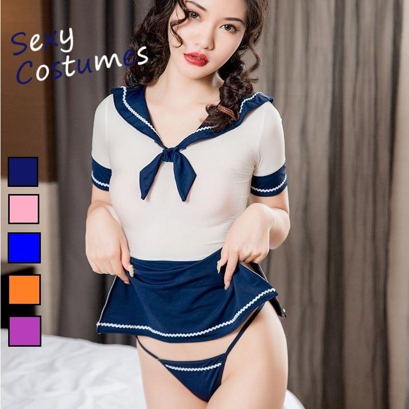 コスチューム 女子高生 2点セット コスプレ Tバックショーツ 女子校生 透け感 シースルー セクシー ミニ丈 ショート丈 可愛い セクシー下着 女性 プラスナオ Paypayモール店 通販 Paypayモール