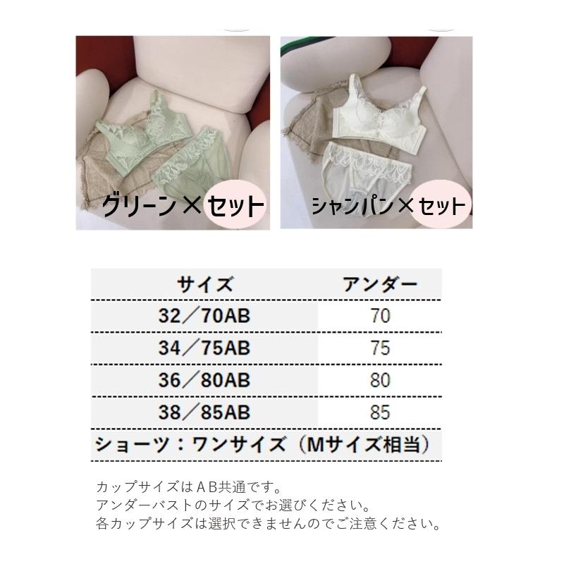 plusnao（プラスナオ） ブラジャー ショーツ 上下セット 3/4カップ