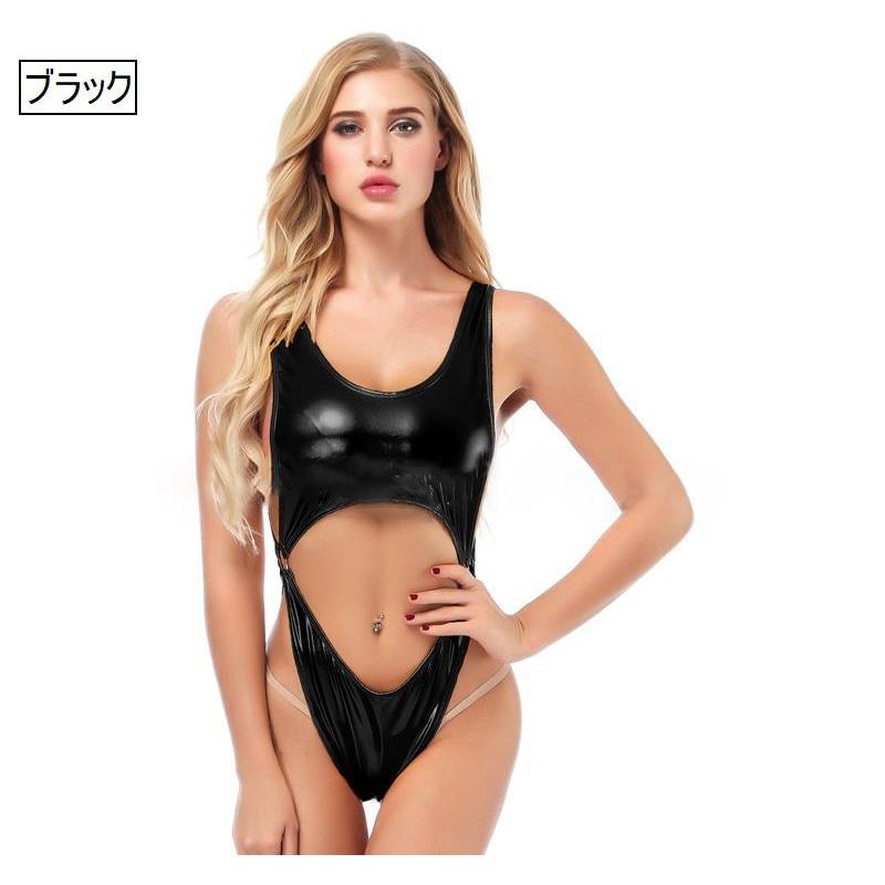 セクシーランジェリー レオタード レディース 光沢 ハイレグ 背中ざっくり SEXY 女性下着 コスチューム 水着 大人 | plusnao | 06