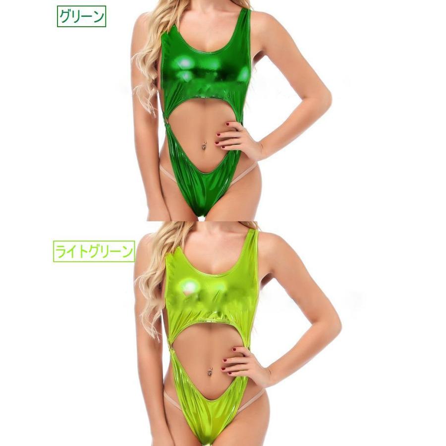 セクシーランジェリー レオタード レディース 光沢 ハイレグ 背中ざっくり SEXY 女性下着 コスチューム 水着 大人 | plusnao | 08
