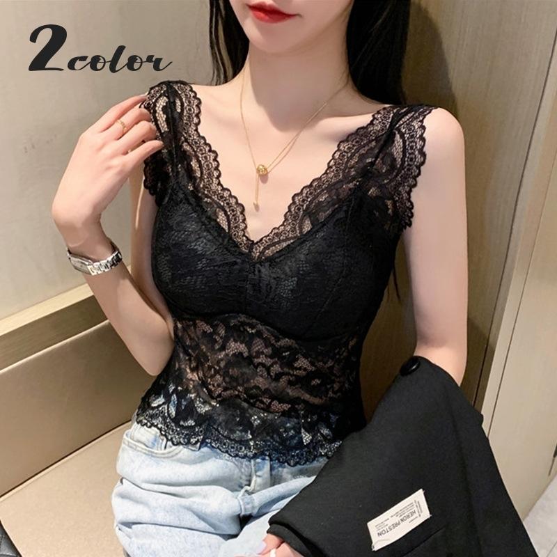 ブラトップ カップ付きインナー レディース 女性 婦人服 ノンワイヤー キャミソール タンクトップ インナー 総レース かわいい おしゃれ Inn プラスナオyahoo 店 通販 Yahoo ショッピング