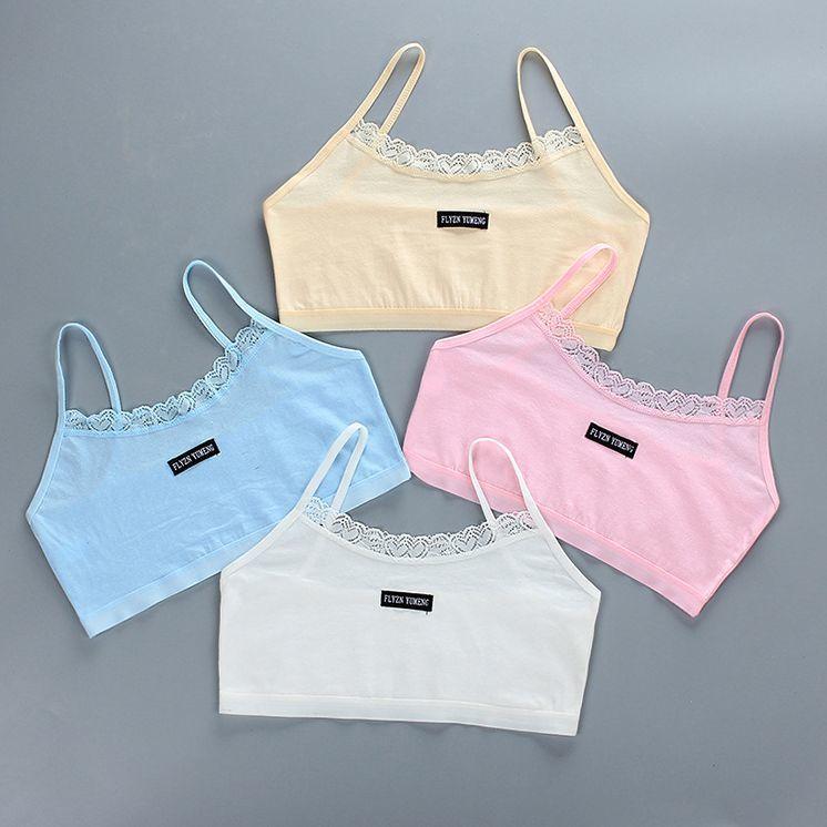 ジュニアブラ ハーフトップブラ おしゃれ かわいい シンプル スポーツブラ ノンワイヤー ファーストブラ ブラジャー レース 下 単品 女の子 子供用 宅配 女の子