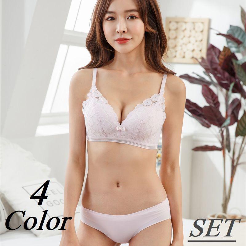 セット 3 4カップブラ ブラジャー ショーツ 下着 上下セット レディース レース 花柄 リボン シンプル 可愛い 大人女子 フェミニン プラスナオ Paypayモール店 通販 Paypayモール