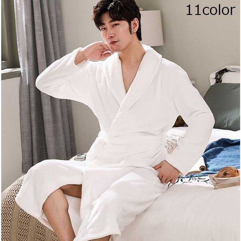ナイトガウン ルームウエア バスローブ メンズ フリース 羽織り 長袖 赤 紺 白 グレー 高級感 ゆったり ふんわり 無地 上品 あったか 冬 Inn プラスナオyahoo 店 通販 Yahoo ショッピング