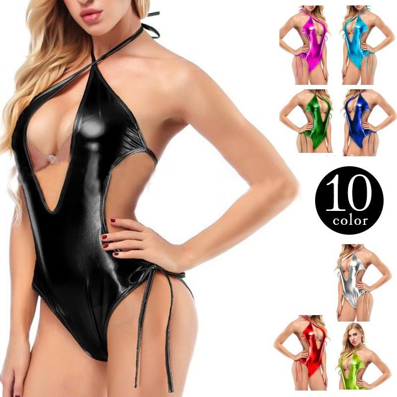 plusnao（プラスナオ） セクシーランジェリー レオタード風 光沢