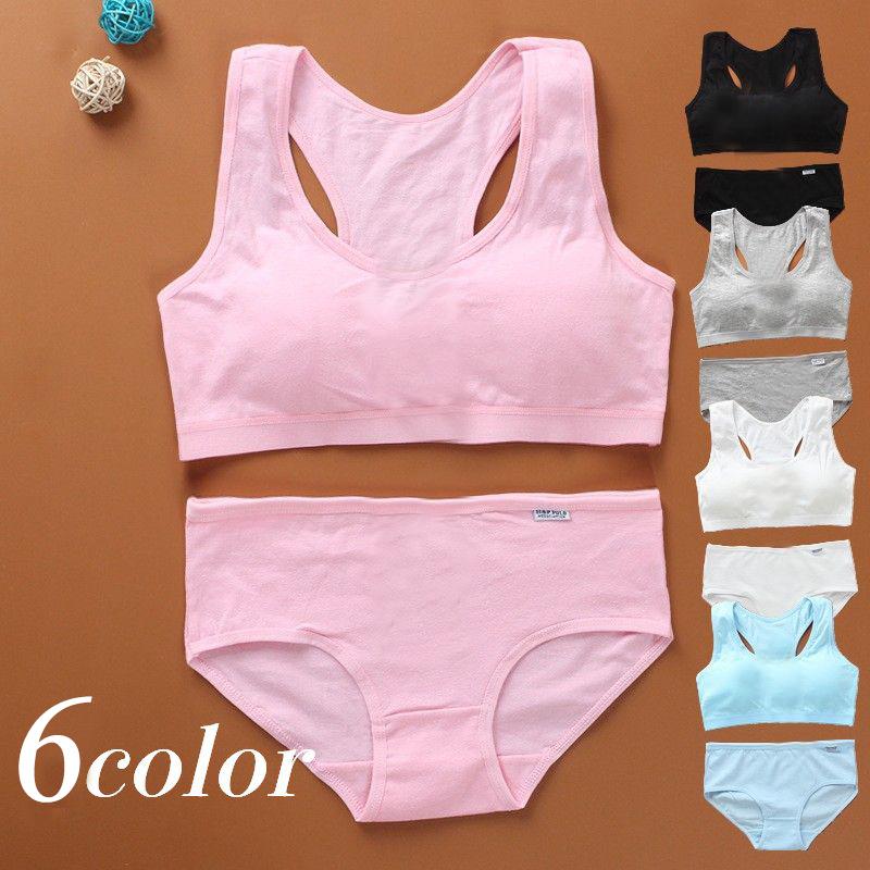 スポーツブラ ショーツ 上下セット ジュニア セットアップ ファーストブラ 初ブラ 2枚セット 無地 シンプル 子供 小学生 中学生 女の子 下着 プラスナオ Paypayモール店 通販 Paypayモール