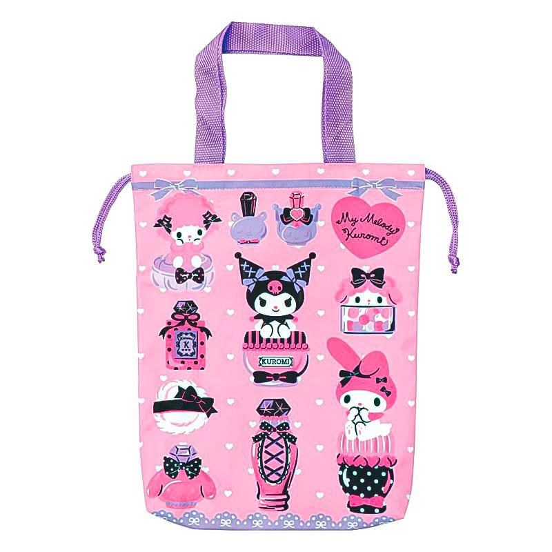 巾着シューズバッグ シューズケース 上履き入れ 上靴 子供 キッズ キャラクター 女の子 男の子 for 入園 入学 マイメロディ クロミ シナモロー | plusnao | 06