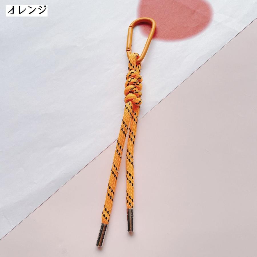 キーホルダー キーリング ストラップ ロープ風 カラビナ カラビナ