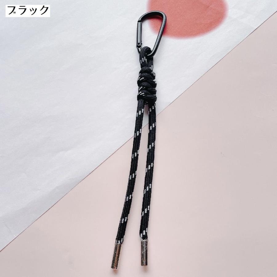 キーホルダー キーリング ストラップ ロープ風 カラビナ カラビナ
