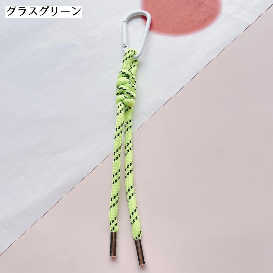 キーホルダー キーリング ストラップ ロープ風 カラビナ カラビナ